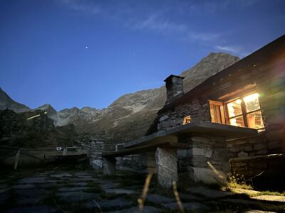 Alphütte, Tessin, Herbstwanderung